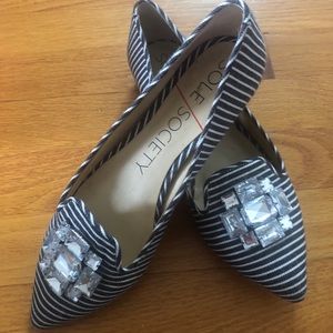 Sole Society black and white stripe Fab flat.